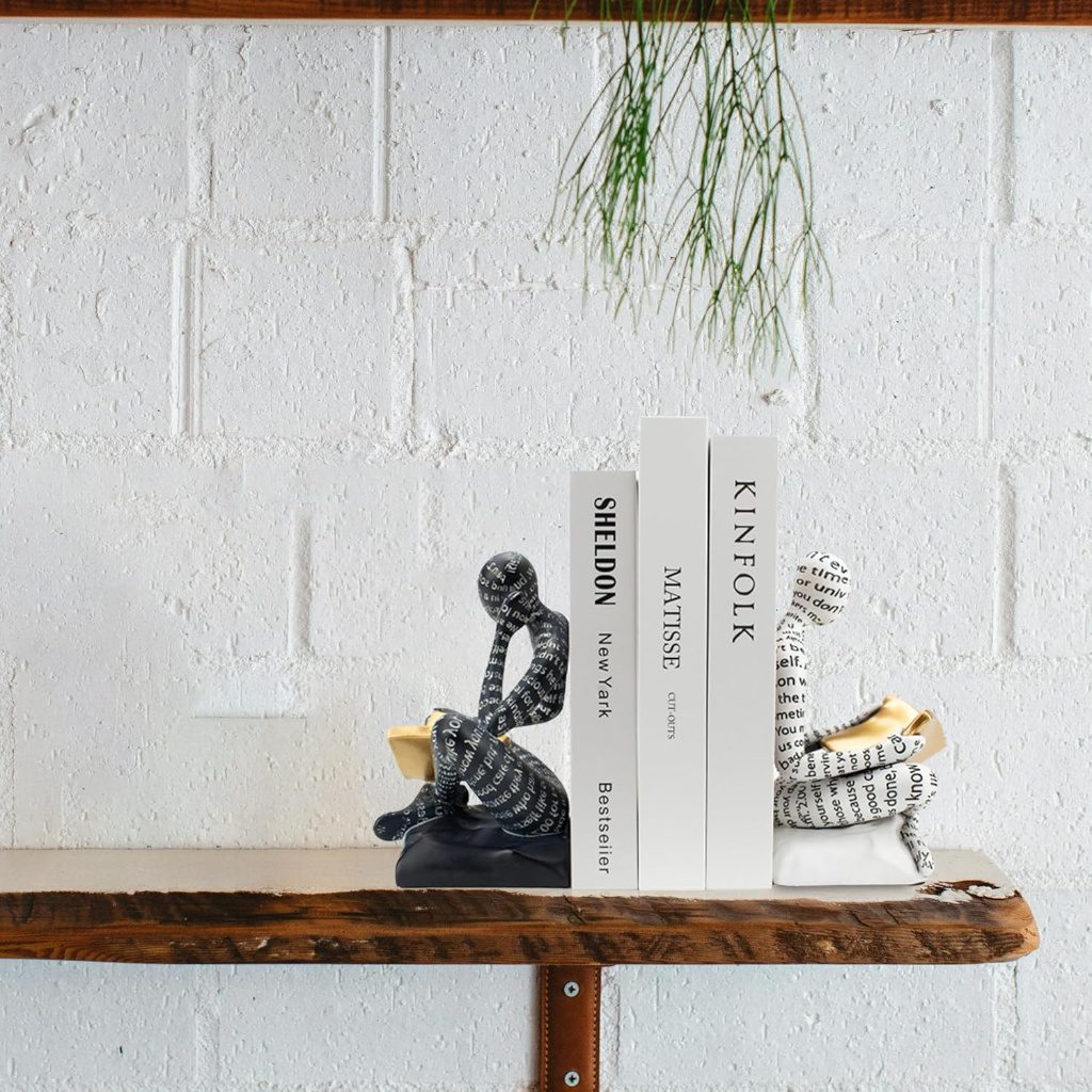 Thinker Decorative Bookends – Aesthetic Modern Home Office Decor
